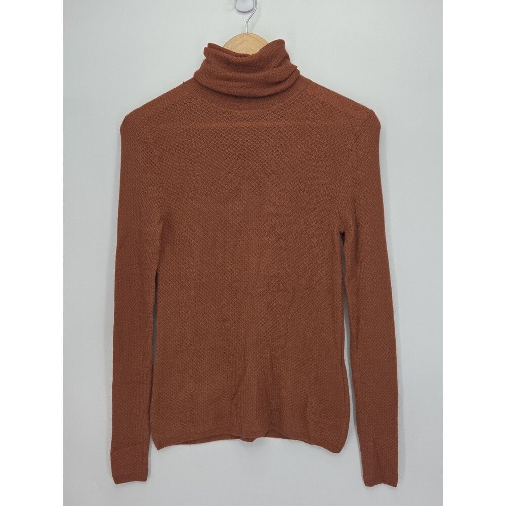 New Missoni Womens Turtleneck Sweater Cashmere Silk Burnt Orange Size 48 US 8